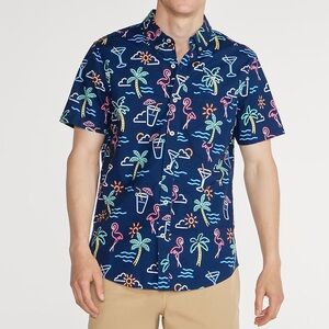 Chubbies‎ Men's The Neon Light Short Sleeve Graphic Performance Polo Navy Small